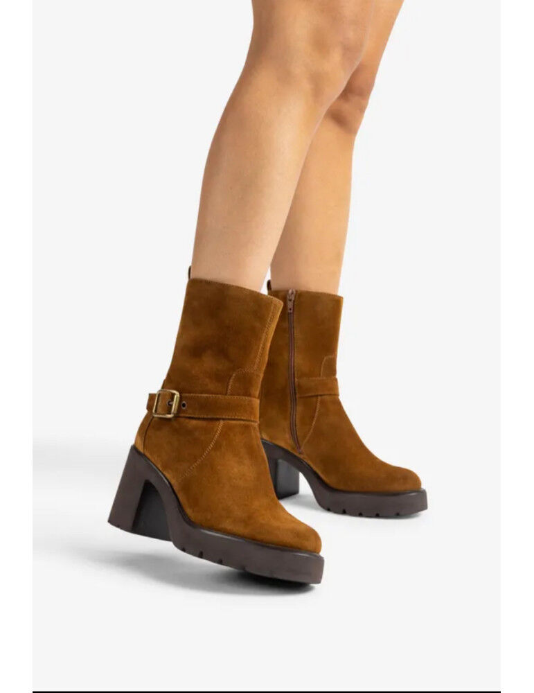 Bottines Superlight À Talon Et Plateforme En Daim-marron thumbnail 4
